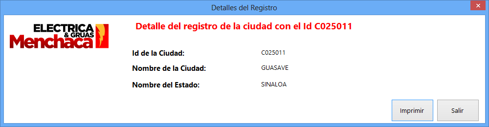Detalles del Estados