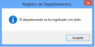 Registro de Departamento Correcto