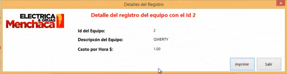Detalles de Equipos