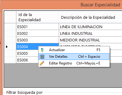 Especialidades detalles