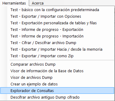 Explorador de consultas