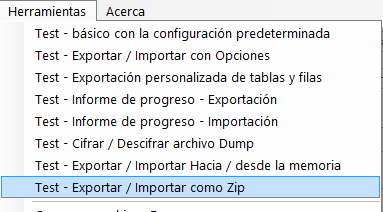 Exportar a zip