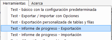 progreso de la exportacion