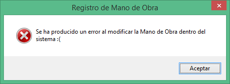 Actualizacion incorrecta