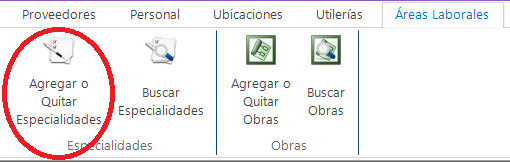 Agregar Especialidades