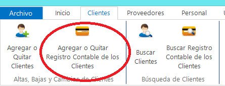 Agregar Registro Contable de los Clientes