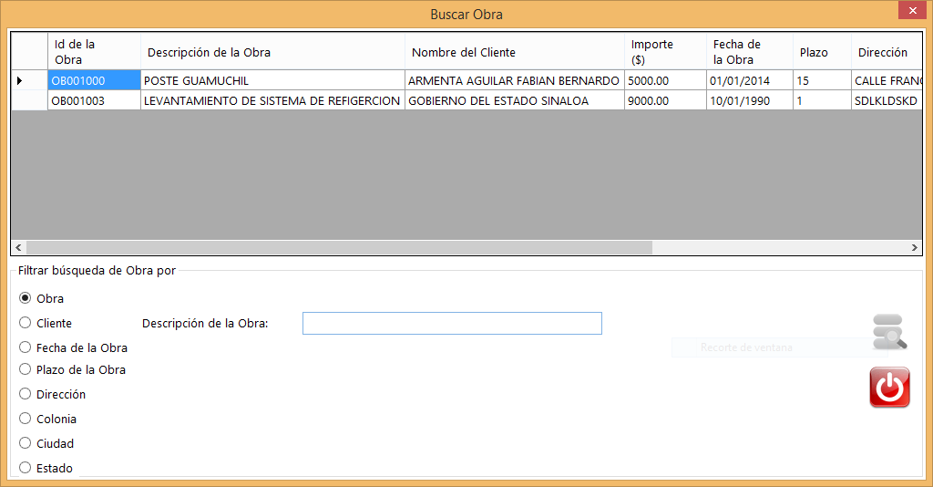 Buscar Obras