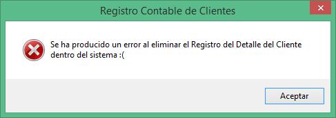 Baja del cliente Incorrecta