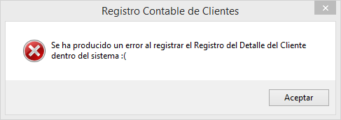 Registro del Detalle Contable de los Clientes