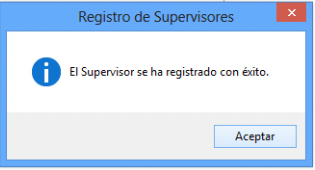 Registro de Supervisor Correcto