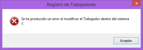Actualizacion de Trabajadores incorrecta