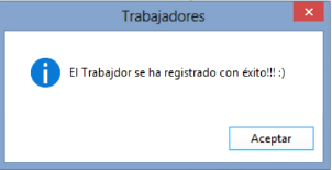 Registro de Trabajador Correcto